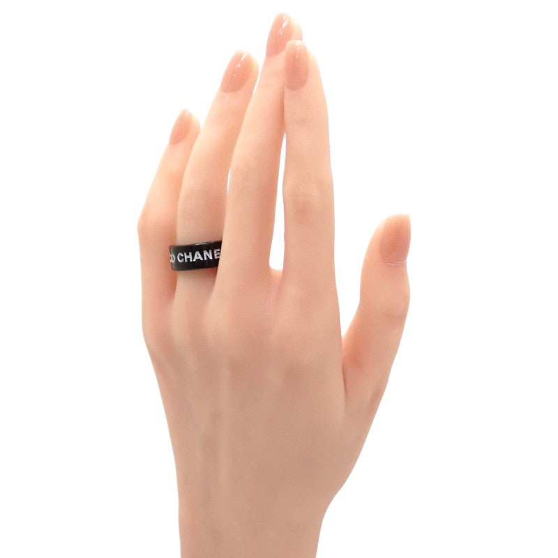 シャネル CHANEL coco ロゴリング 13号 リング ブラック メンズ レディース【中古】【ABランク】