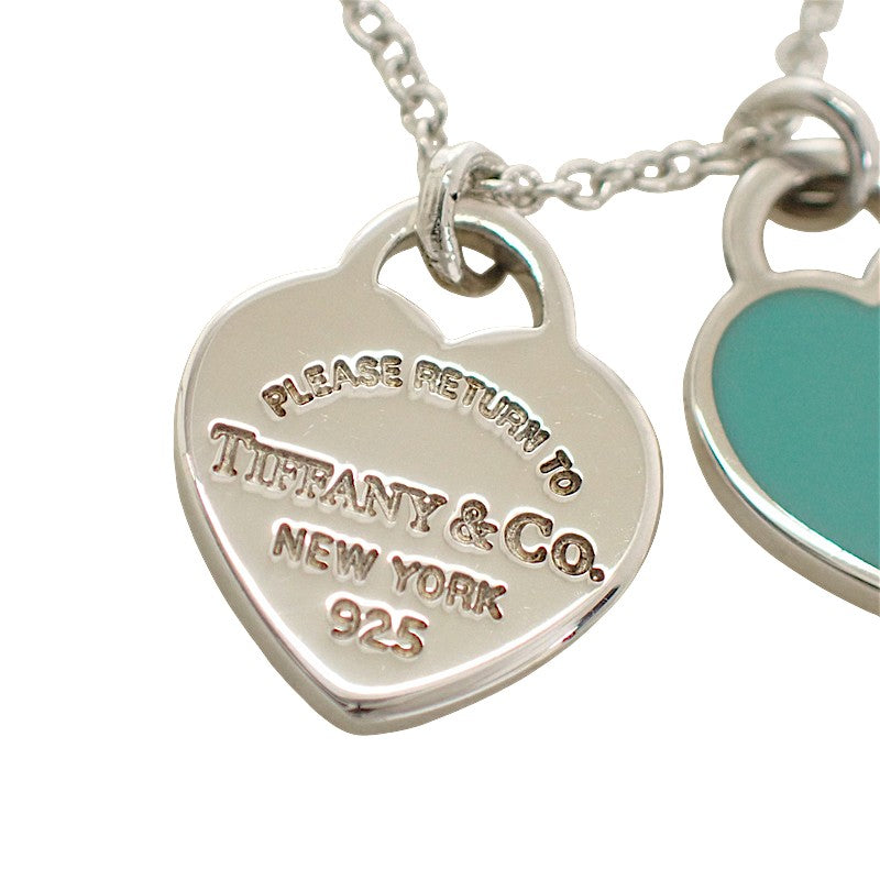 ティファニー TIFFANY&Co. ブルー ダブル ハートタグ ネックレス シルバー925 レディース【中古】【Aランク】