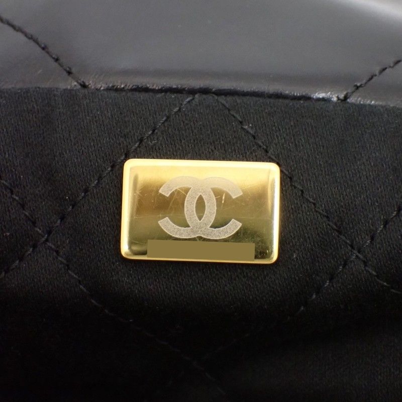 シャネル CHANEL シャネル22 スモール ポーチ付き AS3260 ハンドバッグ カーフ ブラック ゴールド金具 レディース【中古】【Aランク】
