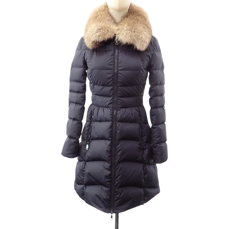 モンクレール MONCLER HIRONDELLE ハーフコート E20934934520 54155 ダウンジャケット ナイロン ネイビー レディース【中古】【Aランク】