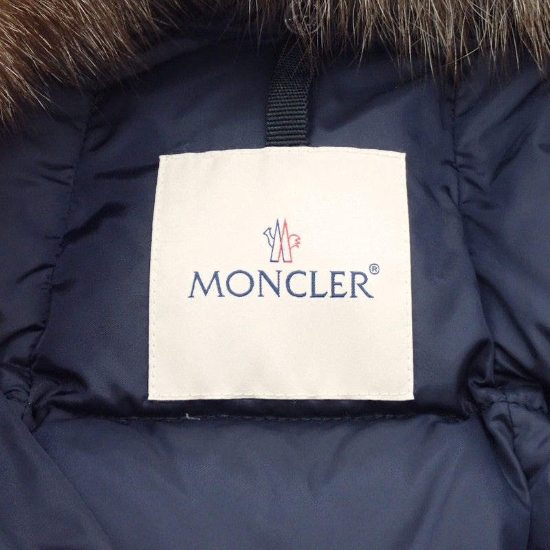 モンクレール MONCLER HIRONDELLE ハーフコート E20934934520 54155 ダウンジャケット ナイロン ネイビー レディース【中古】【Aランク】