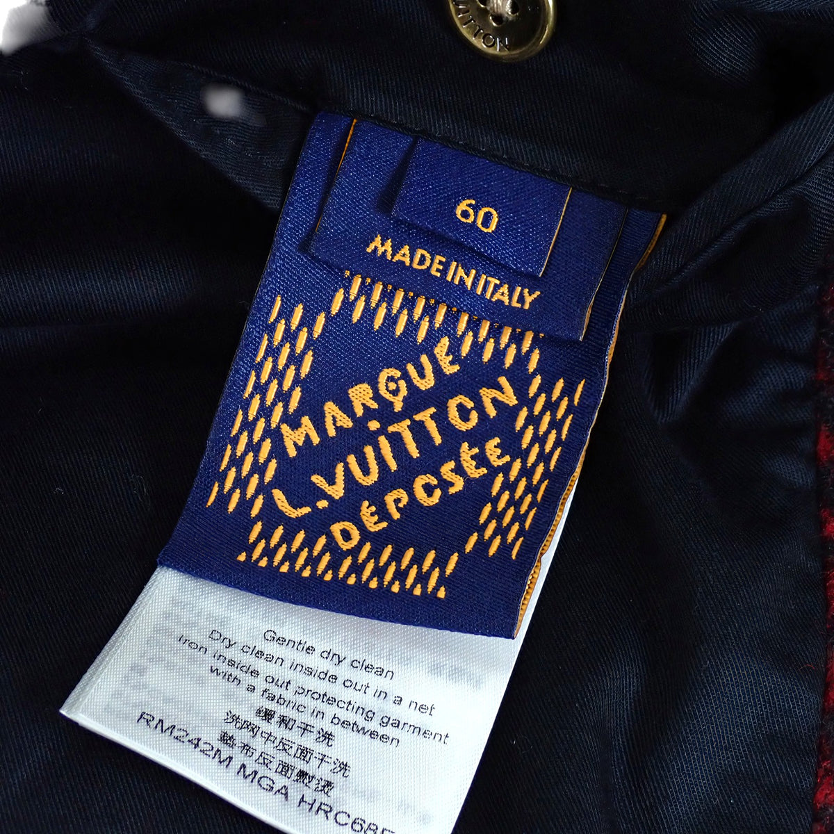 ルイヴィトン LOUIS VUITTON 24aw タータンチェック Pコート ファレル 1AIH2024 ピーコート ウール レッド ブラック 60 メンズ【中古】【ABランク】