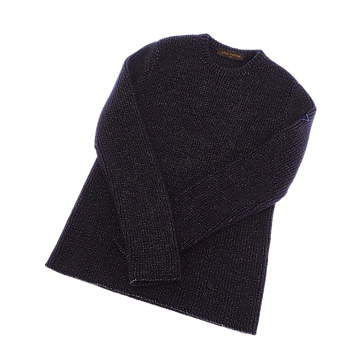 ルイヴィトン LOUIS VUITTON ロングスリーブ クルーネック M ニット ウール ネイビー メンズ【中古】【ABランク】
