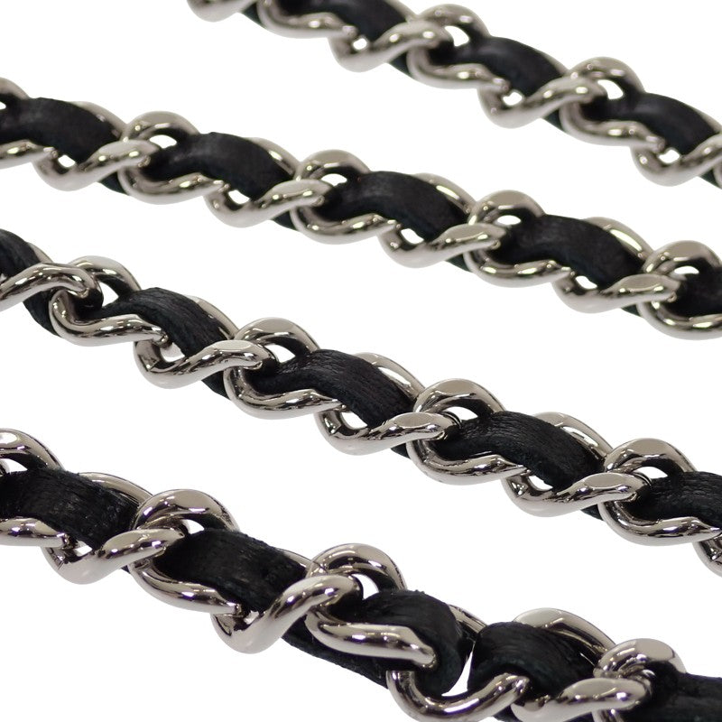 シャネル CHANEL クラシック チェーンウォレット A33814 長財布 ラムスキン ブラック シルバー金具 レディース【中古】【ABランク】