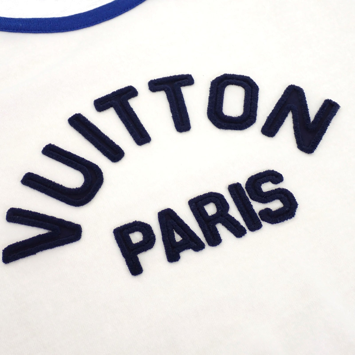 ルイヴィトン LOUIS VUITTON Vuitton Paris S 1ABCFO 半袖Tシャツ コットン ホワイト ブルー メンズ レディース ユニセックス【中古】【ABランク】