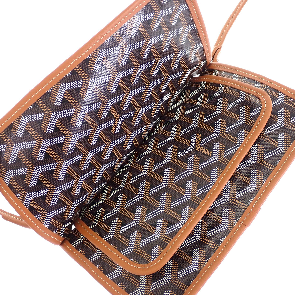 ゴヤール GOYARD プリュメポーチウォレット PLUMETPMLTY01CL03P その他小物 レザー PVC ブラウン ブラック レディース【中古】【Aランク】