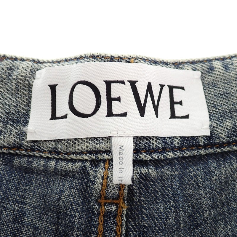 ロエベ LOEWE ベルテッドジーンズ ボトムス 32 S359Y11XE2 デニムパンツ ポリエステル デニム ブルー レディース メンズ【中古】【Aランク】