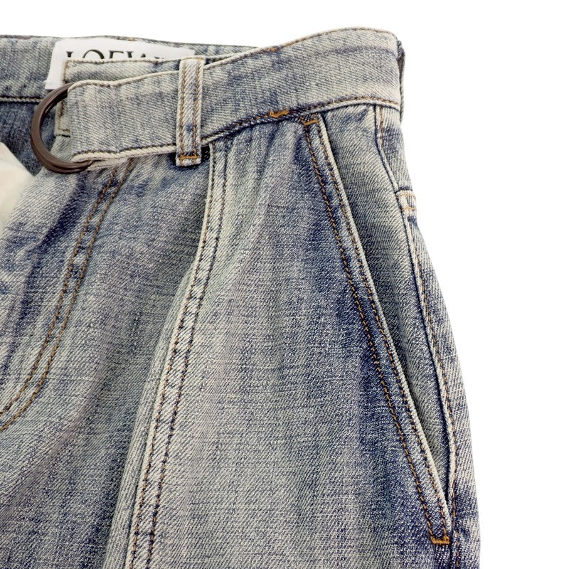ロエベ LOEWE ベルテッドジーンズ ボトムス 32 S359Y11XE2 デニムパンツ ポリエステル デニム ブルー レディース メンズ【中古】【Aランク】