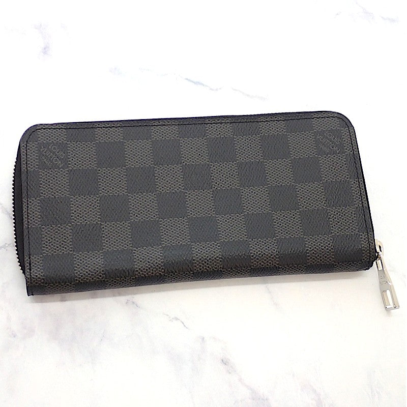 ルイヴィトン LOUIS VUITTON ジッピーウォレット ヴェルティカル N63095 ダミエグラフィット 長財布 ブラック メンズ【中古】【ABランク】