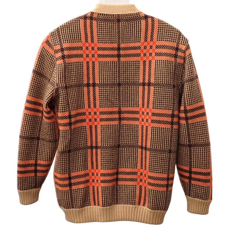 グッチ GUCCI GGチェック S 699872 カーディガン ウール ベージュ メンズ【中古】【Aランク】