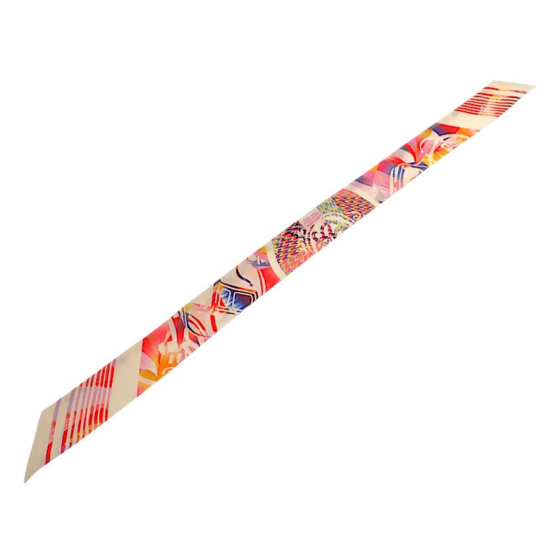 エルメス HERMES ツイリー マーブルシルク エクスリブリス H064066S 01 スカーフ シルク ピンク ホワイト ブルー レディース【中古】【Aランク】