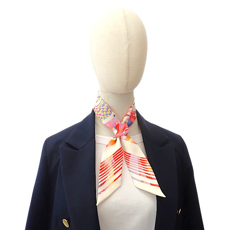 エルメス HERMES ツイリー マーブルシルク エクスリブリス H064066S 01 スカーフ シルク ピンク ホワイト ブルー レディース【中古】【Aランク】