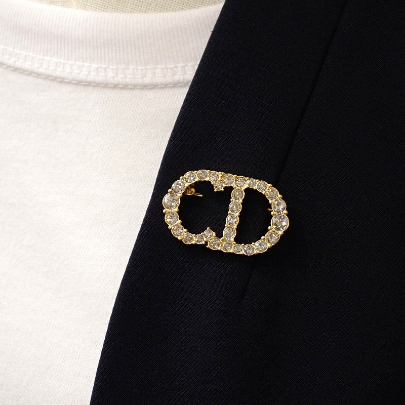 ディオール Dior clair D Lune クレール ディー リュヌ V0362CDLCY_D301 ブローチ メタル クリスタル ゴールド レディース【中古】【ABランク】