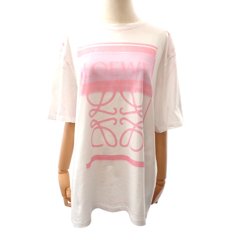 ロエベ LOEWE アナグラム フォトコピー Tシャツ S H526Y22X27 半袖Tシャツ コットン ホワイト ピンク メンズ レディース ユニセックス【中古】【Aランク】