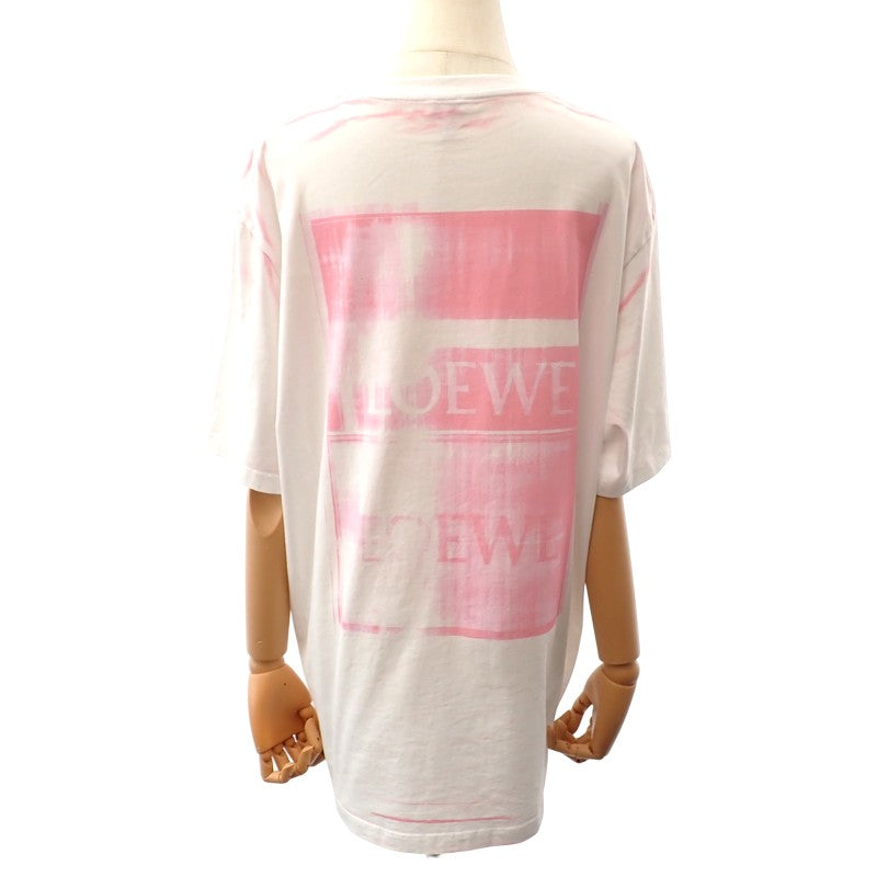 ロエベ LOEWE アナグラム フォトコピー Tシャツ S H526Y22X27 半袖Tシャツ コットン ホワイト ピンク メンズ レディース ユニセックス【中古】【Aランク】