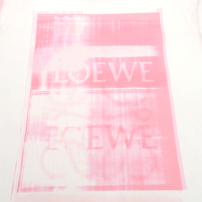 ロエベ LOEWE アナグラム フォトコピー Tシャツ S H526Y22X27 半袖Tシャツ コットン ホワイト ピンク メンズ レディース ユニセックス【中古】【Aランク】