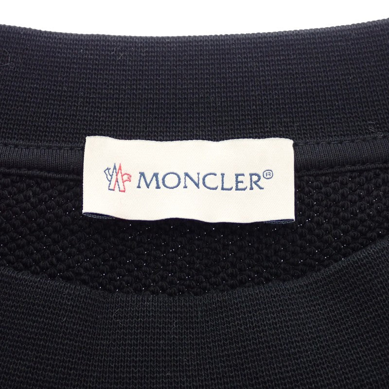 モンクレール MONCLER ラインストーン クルーネック スウェットシャツ 長袖 XS I20938G00053 899TR スウェット コットン ナイロン 綿 ブラック 黒 メンズ【中古】【Aランク】