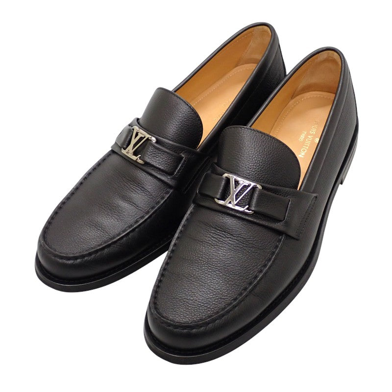 ルイヴィトン LOUIS VUITTON メジャーライン ローファー カーフ ブラック シルバー金具 メンズ【中古】【ABランク】