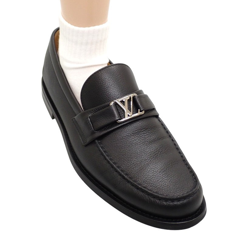 ルイヴィトン LOUIS VUITTON メジャーライン ローファー カーフ ブラック シルバー金具 メンズ【中古】【ABランク】