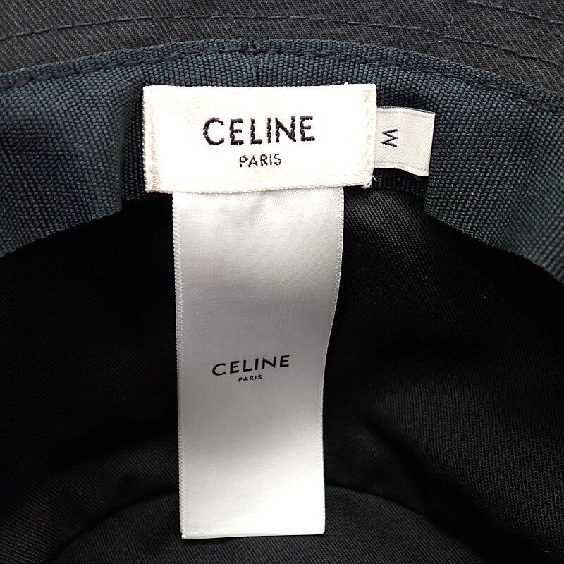 セリーヌ CELINE バケットハット M 2AU5B968P.38UB ハット ギャバジンコットン ブラック メンズ【中古】【Sランク】