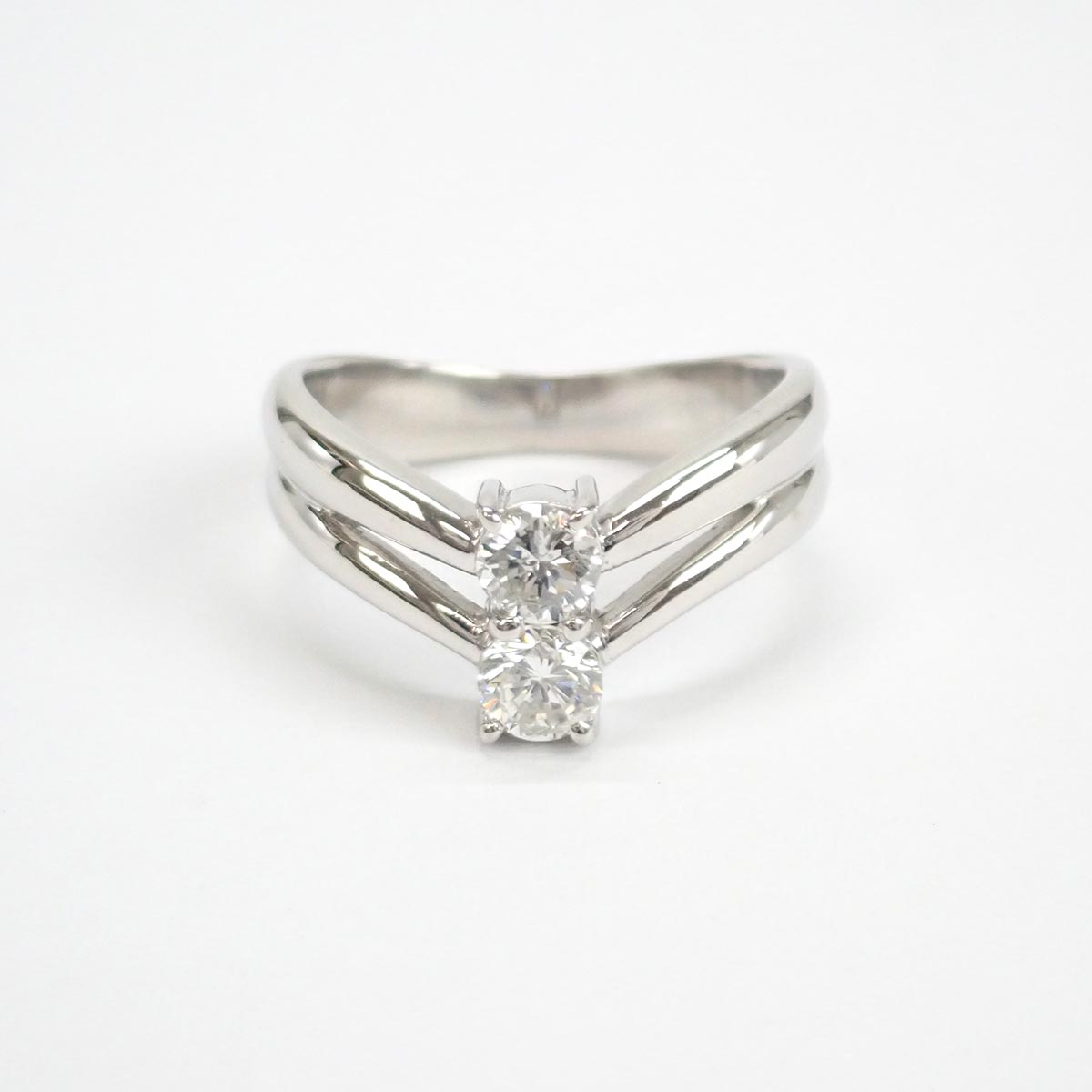 【Aランク】ダイヤ型 デザインリング 指輪 Pt900 ダイヤモンド サイズ棒約11.5号 レディース ジュエリー アクセサリー 【ISEYA】