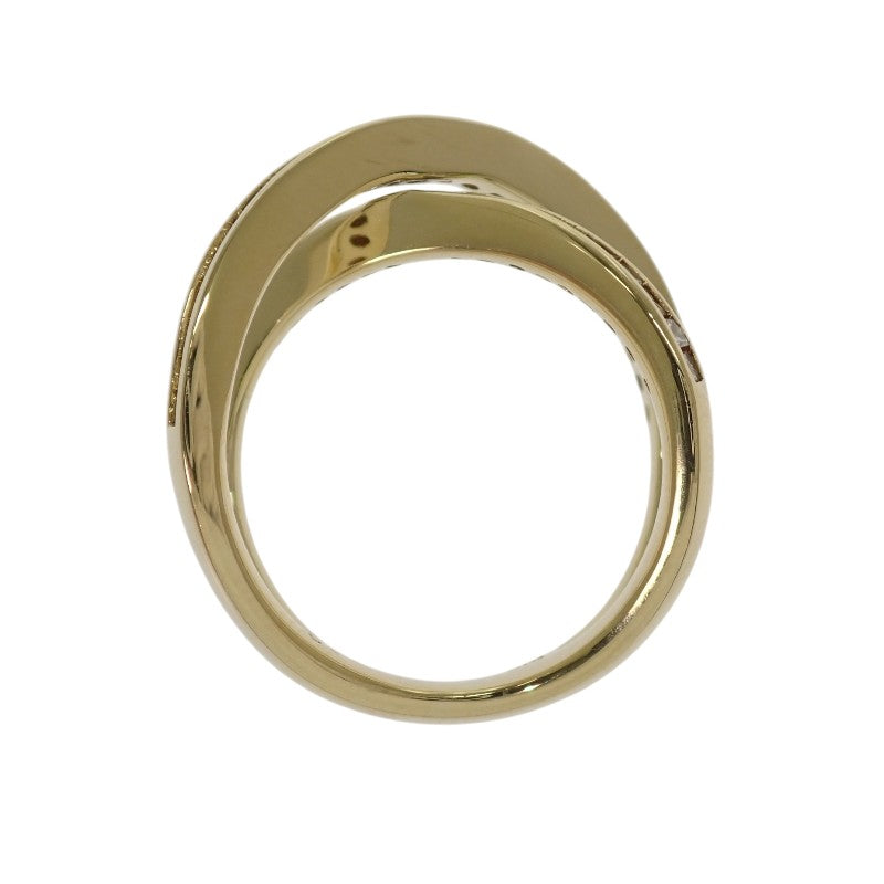 Design Jewelry Ring K18 Yellow Gold Diamond Women's Size 11.5 [Used] [A Rank]