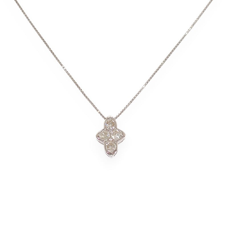 デザインジュエリー ネックレス K18ホワイトゴールド ダイヤモンド レディース【中古】【Aランク】