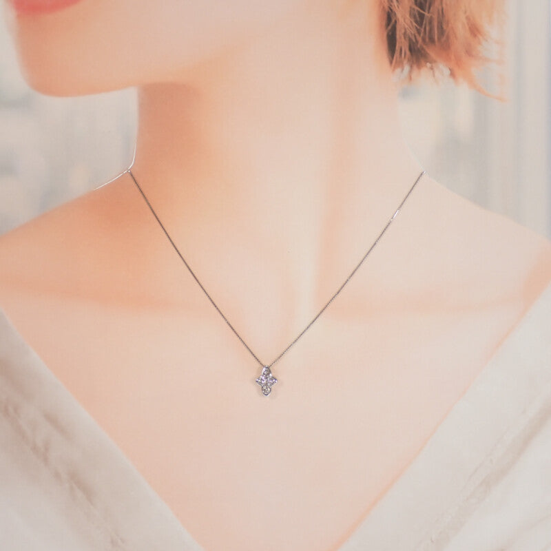 デザインジュエリー ネックレス K18ホワイトゴールド ダイヤモンド レディース【中古】【Aランク】