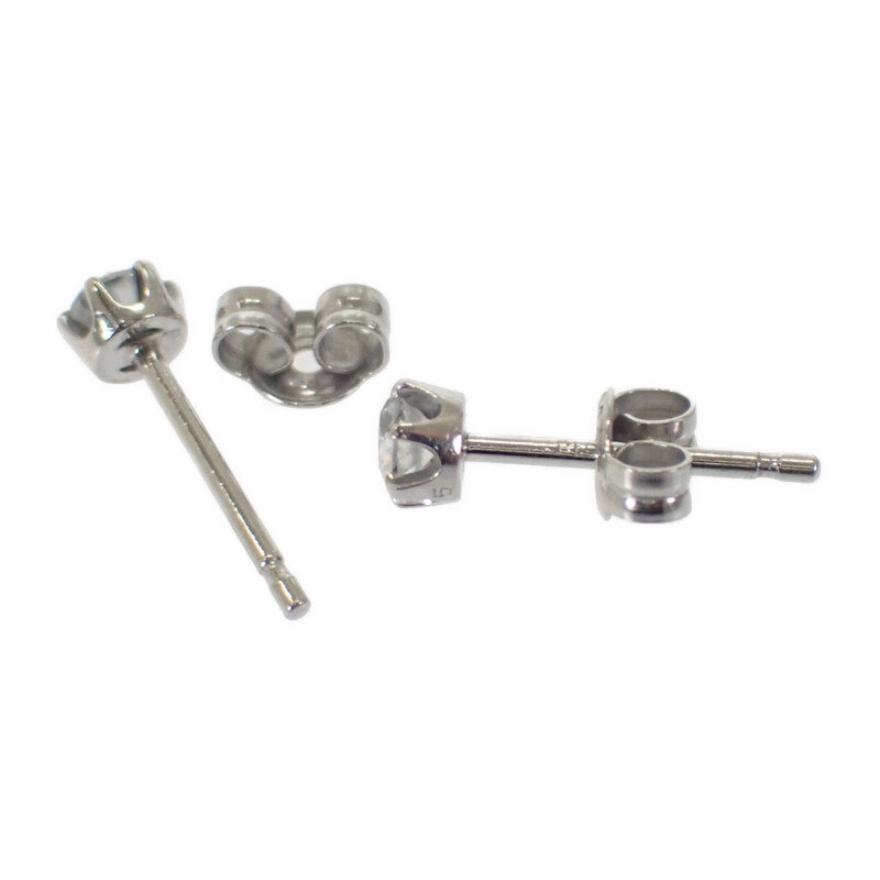 中古】 Pt900 D デザインジュエリー一粒ダイヤ ピアス Pt900プラチナ  