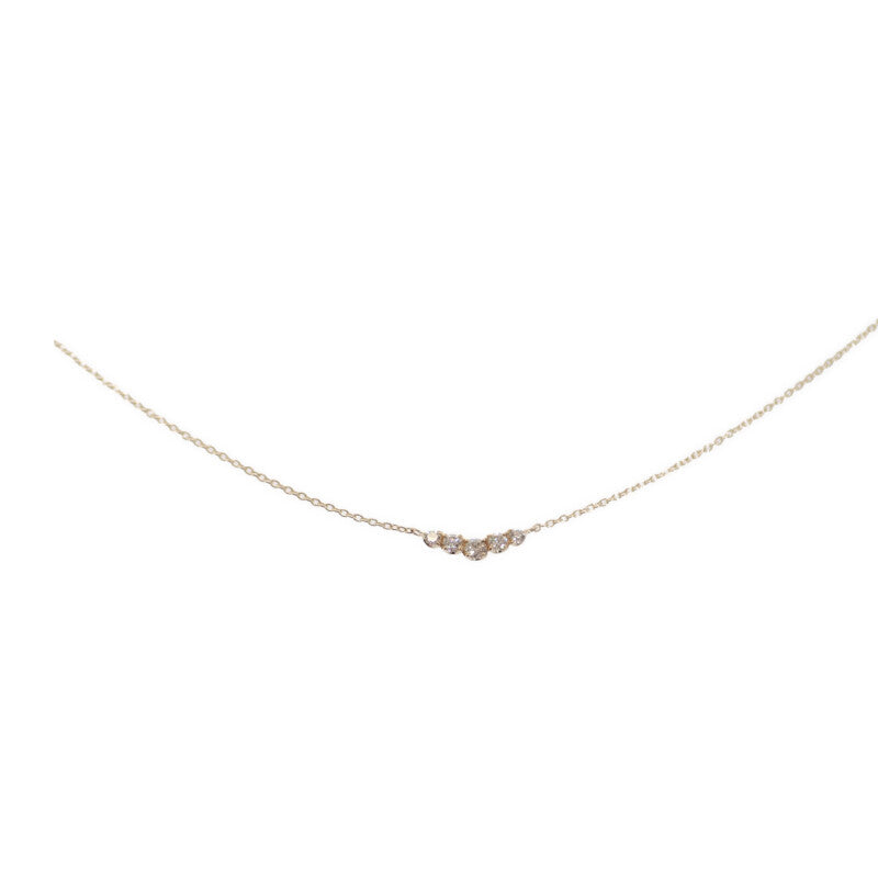 WISP ウィスプ K18YG カーブ ネックレス K18イエローゴールド ダイヤモンド レディース【中古】【Aランク】