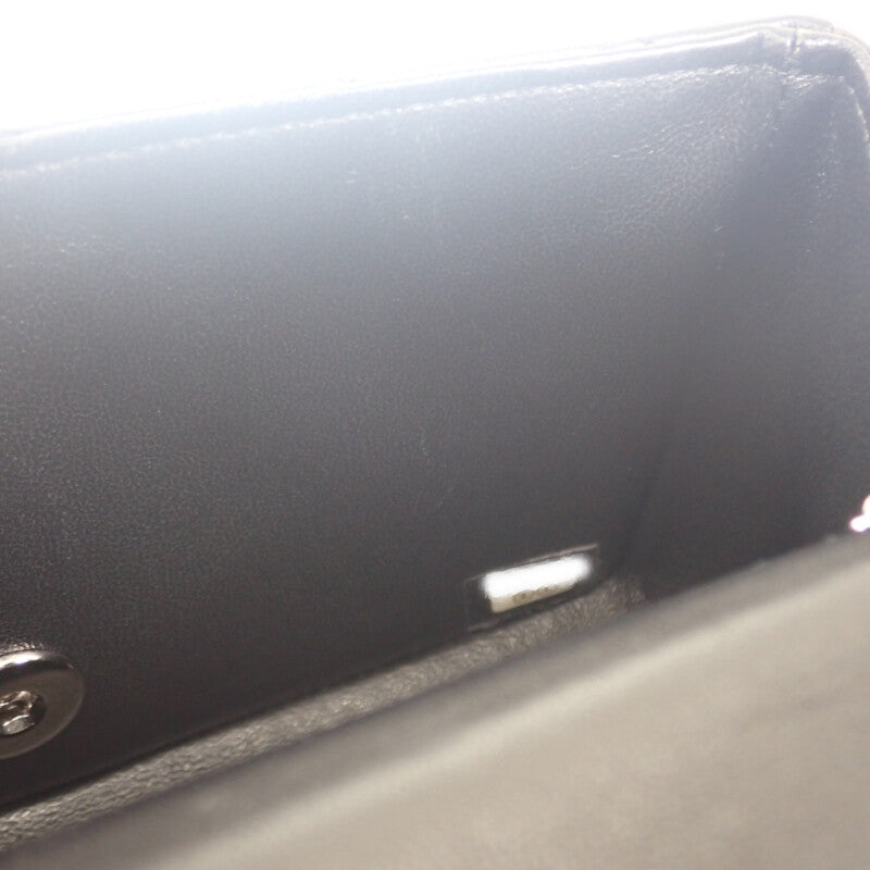 シャネル CHANEL ミニ クラシック ハンドバッグ A69900-Y04059-94305 ショルダーバッグ ラムスキン ブラック シルバー金具 レディース【中古】【Aランク】