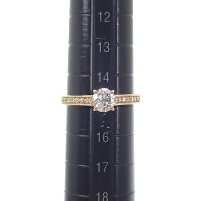 デザインジュエリー 15号 リング K18イエローゴールド ダイヤモンド レディース【中古】【Aランク】