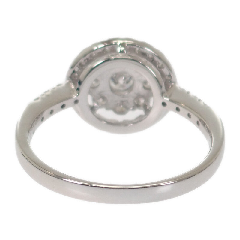 フラワーモチーフ デザインジュエリー リング Pt900プラチナ ダイヤモンド シルバー ダイヤモンド レディース【中古】【Aランク】