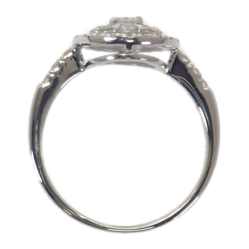 フラワーモチーフ デザインジュエリー リング Pt900プラチナ ダイヤモンド シルバー ダイヤモンド レディース【中古】【Aランク】