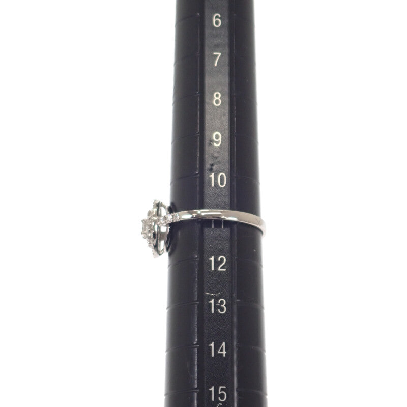 フラワーモチーフ デザインジュエリー リング Pt900プラチナ ダイヤモンド シルバー ダイヤモンド レディース【中古】【Aランク】