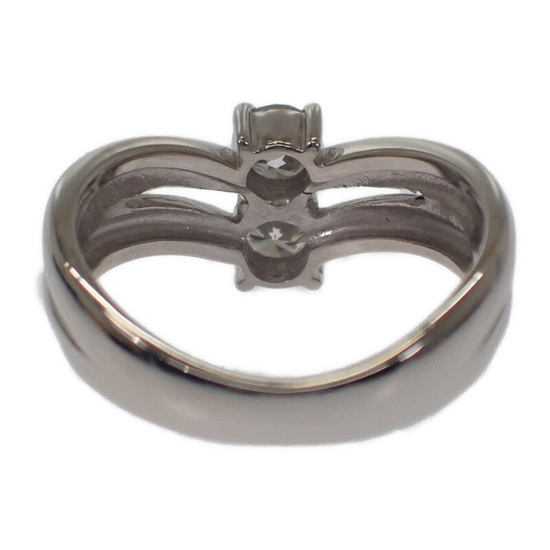 デザインジュエリー Vライン 上品 11号 リング Pt900プラチナ ダイヤモンド ダイヤモンド 約11号 レディース【中古】【Aランク】