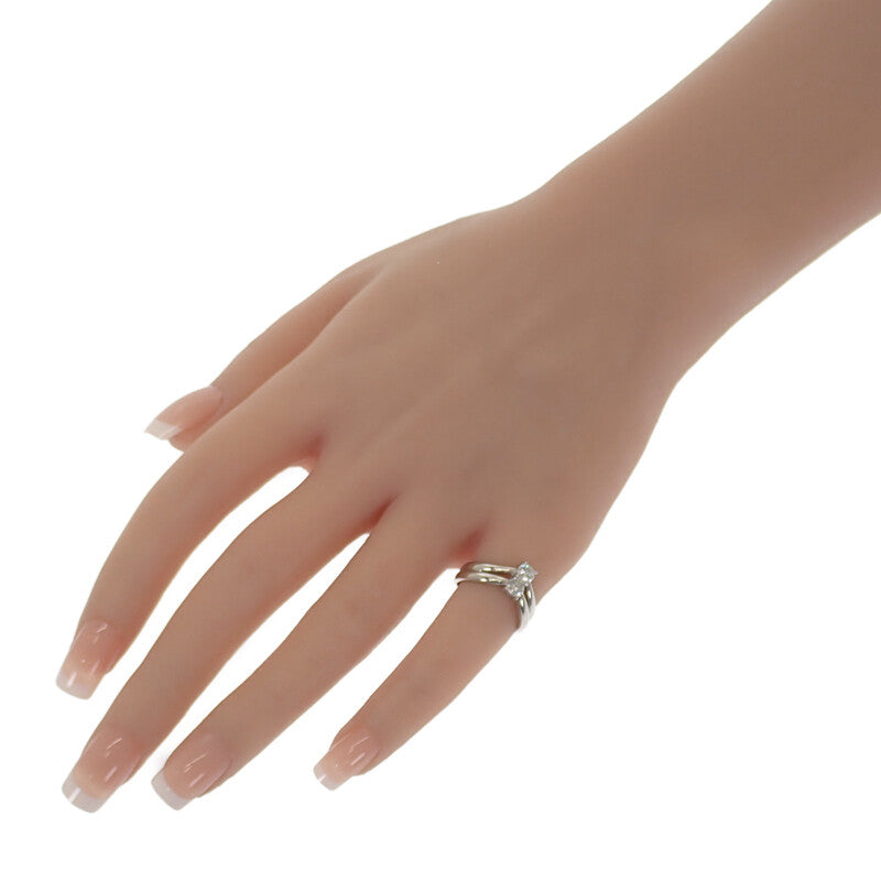 デザインジュエリー Vライン 上品 11号 リング Pt900プラチナ ダイヤモンド ダイヤモンド 約11号 レディース【中古】【Aランク】