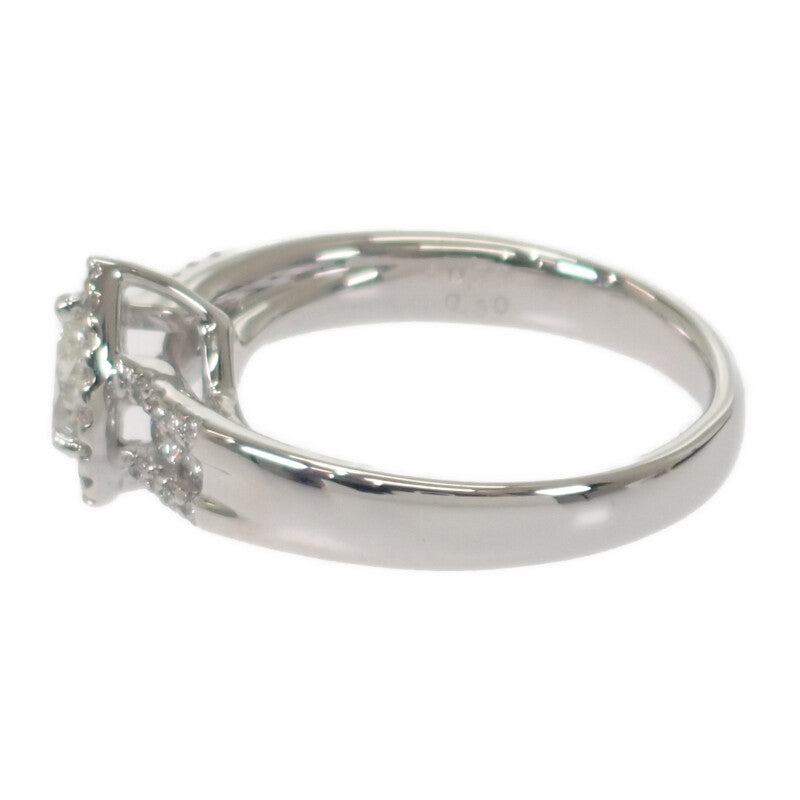 【中古】 K18WG D デザインジュエリー ペアシェイプダイヤ リング K18ホワイトゴールド 11.5号 ダイヤモンド レディース【Aランク】