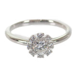 デザイン ジュエリー フラワー リング Pt900プラチナ 10号 ダイヤモンド レディース【中古】【Aランク】