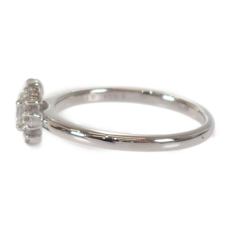 デザイン ジュエリー フラワー リング Pt900プラチナ 10号 ダイヤモンド レディース【中古】【Aランク】