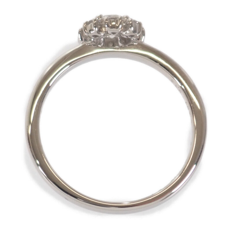 デザイン ジュエリー フラワー リング Pt900プラチナ 10号 ダイヤモンド レディース【中古】【Aランク】