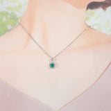 【中古】 デザインジュエリー ペンダント ネックレス K18ホワイトゴールド エメラルド ダイヤモンド レディース【Aランク】