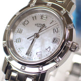 【商談中/対象者以外注文不可】エルメス HERMES クリッパー ナクレ CL4.230 腕時計 ステンレススチール クオーツ ホワイトシェル文字盤 レディース【中古】【Aランク】