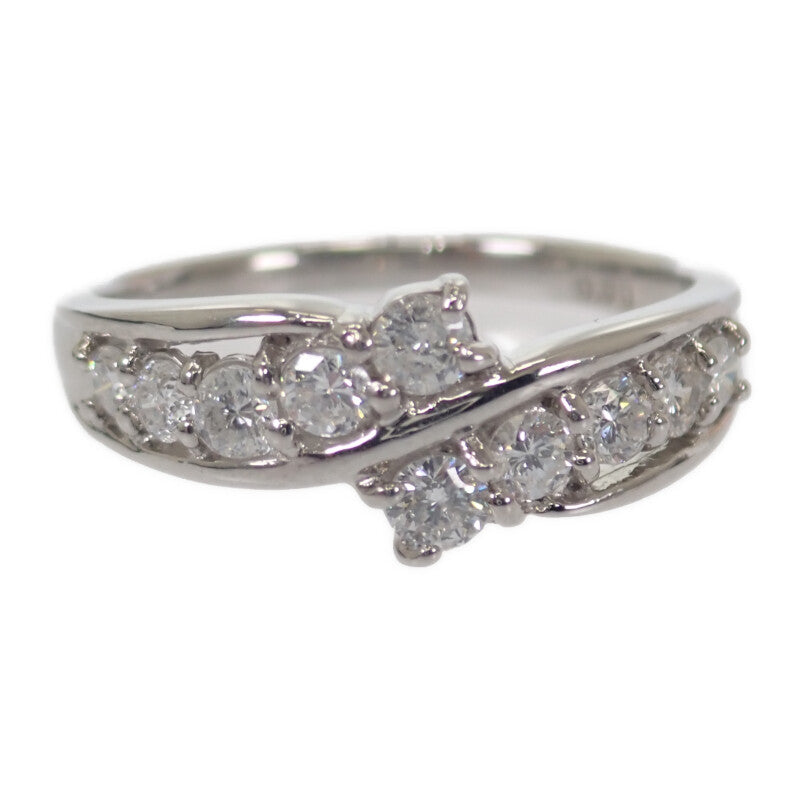 【中古】 デザイン ジュエリー リング Pt900プラチナ ダイヤモンド レディース【Aランク】