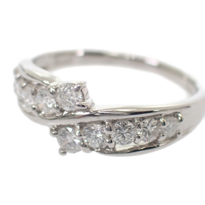 【中古】 デザイン ジュエリー リング Pt900プラチナ ダイヤモンド レディース【Aランク】