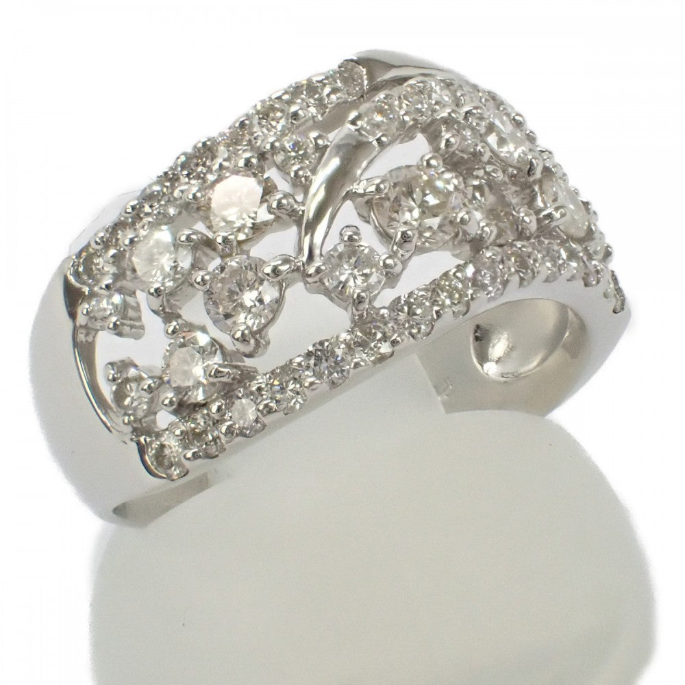 デザイン ジュエリー 12号 リング Pt900プラチナ ダイヤモンド レディース【中古】【Aランク】