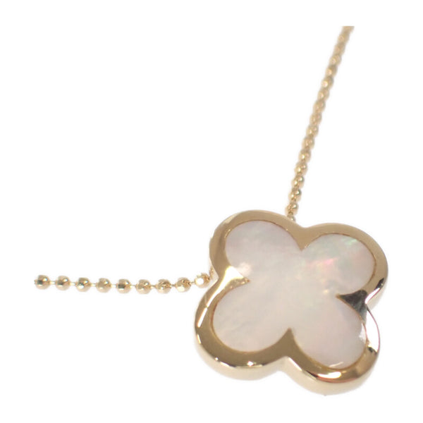 K18シェルクローバーネックレス デザインジュエリー クローバー ネックレス K18イエローゴールド