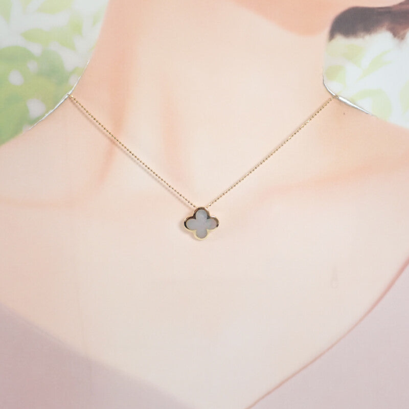 デザインジュエリー クローバー ネックレス K18イエローゴールド シェル レディース【中古】【Aランク】