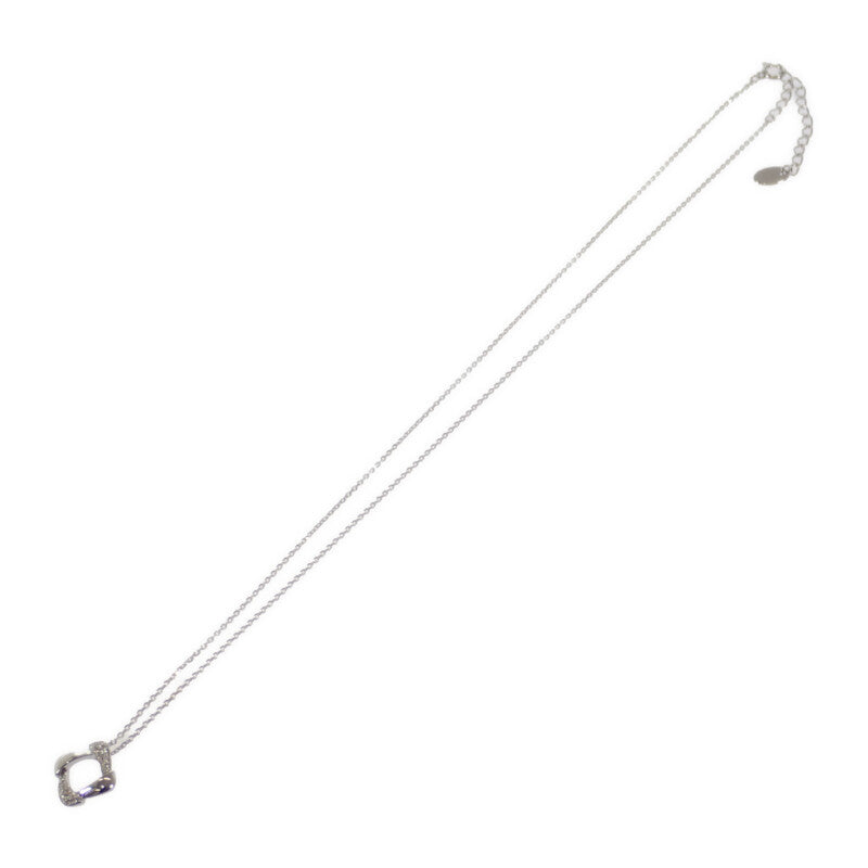 ヨンドシー 4℃ スクエア モチーフ ネックレス K18ホワイトゴールド ダイヤモンド レディース【中古】【Aランク】