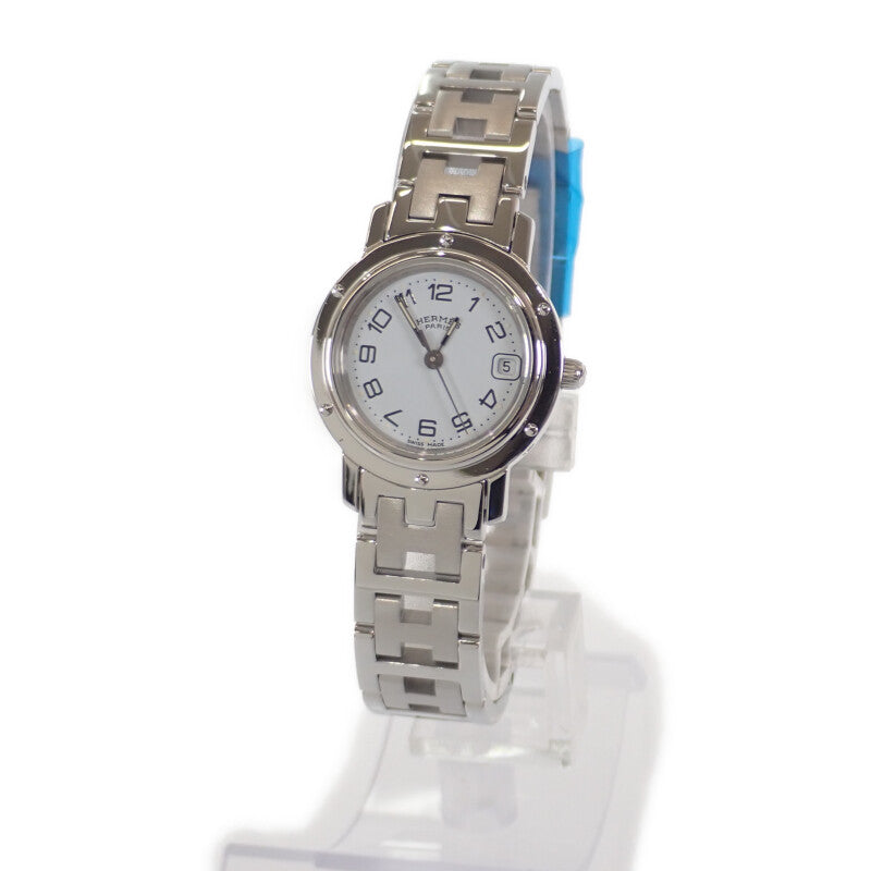 エルメス HERMES クリッパー CL4.210 腕時計 ステンレススチール クオーツ ホワイト文字盤 レディース【中古】【Aランク】